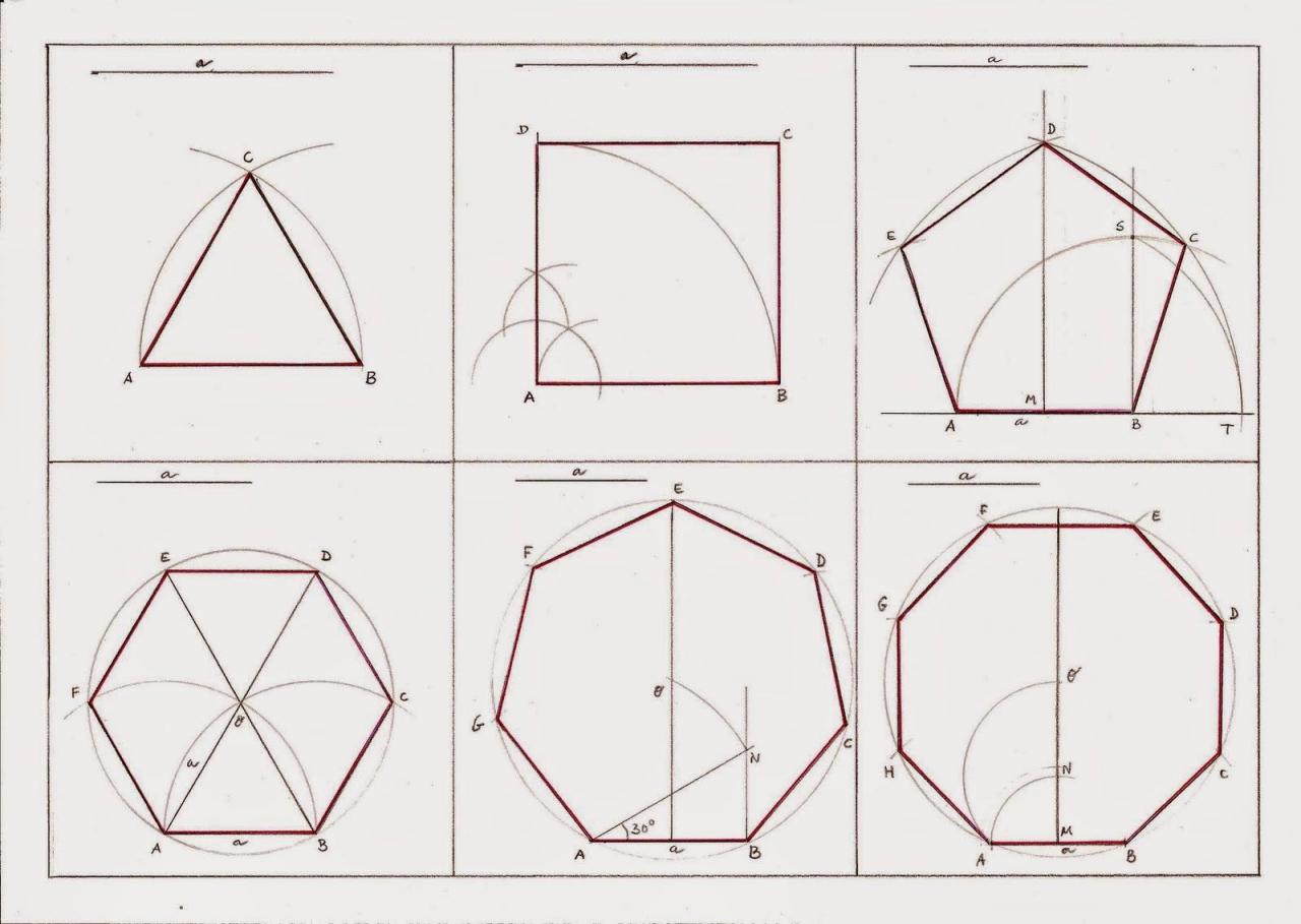 Polígonos regulares  Dibujos de geometria  Arte de geometría  Polígono  regular, dibujos de Poligonos Regulares, como dibujar Poligonos Regulares paso a paso