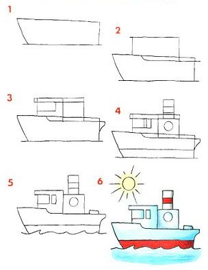 Aprendiendo a dibujar Medios de Transportes  Cómo dibujar un barco   Dibujos fáciles  Dibujos fáciles de hacer, dibujos de Barcos, como dibujar Barcos paso a paso