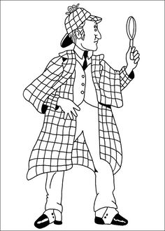 Dibujo de Sherlock Holmes para colorear  Dibujos para colorear imprimir  gratis, dibujos de Sherlock Holmes, como dibujar Sherlock Holmes paso a paso