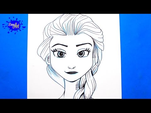 Como dibujar Frozen, dibujos de A Elsa De Frozen En Primer Plano, como dibujar A Elsa De Frozen En Primer Plano paso a paso
