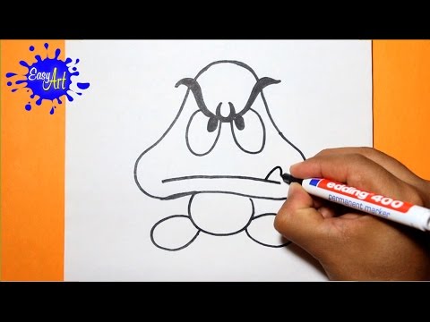 Como dibujar a Goomba de Nintendo, dibujos de A Goomba De Nintendo, como dibujar A Goomba De Nintendo paso a paso