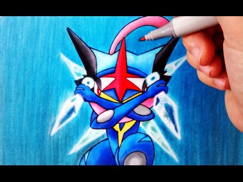Como dibujar a Greninja Ash de Pokémon, dibujos de A Greninja Ash De Pokémon, como dibujar A Greninja Ash De Pokémon paso a paso