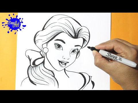 Como dibujar a la princesa Bella de Disney, dibujos de A La Princesa Bella De Disney, como dibujar A La Princesa Bella De Disney paso a paso