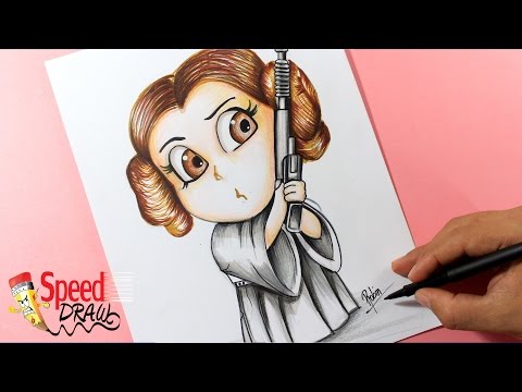 Como dibujar a la princesa Leia de Star Wars en Manga, dibujos de A La Princesa Leia De Star Wars En Manga, como dibujar A La Princesa Leia De Star Wars En Manga paso a paso