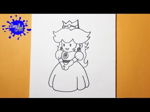 Como dibujar a la Princesa Peach de Mario Bros, dibujos de A La Princesa Peach De Mario Bros, como dibujar A La Princesa Peach De Mario Bros paso a paso