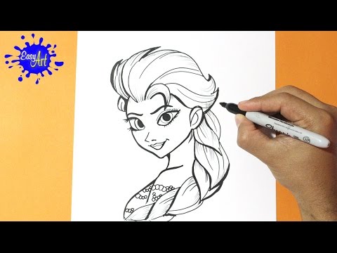 Como dibujar a la reina Elsa de Frozen, dibujos de A La Reina Elsa De Frozen, como dibujar A La Reina Elsa De Frozen paso a paso