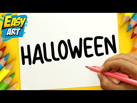 Como dibujar a partir de la palabra Halloween, dibujos de A Partir De La Palabra Halloween, como dibujar A Partir De La Palabra Halloween paso a paso