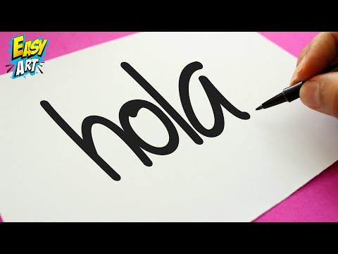 Como dibujar a partir de la palabra Hola, dibujos de A Partir De La Palabra Hola, como dibujar A Partir De La Palabra Hola paso a paso