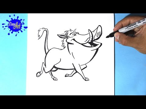 Como dibujar a Pumba de El Rey León, dibujos de A Pumba De El Rey León, como dibujar A Pumba De El Rey León paso a paso