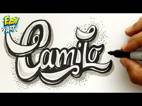 Como dibujar el nombre Camilo en relieve, dibujos de El Nombre Camilo En Relieve, como dibujar El Nombre Camilo En Relieve paso a paso