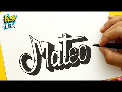 Como dibujar el nombre Mateo fácil, dibujos de El Nombre Mateo, como dibujar El Nombre Mateo paso a paso