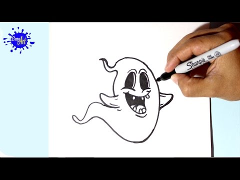 Como dibujar Halloween, dibujos de Un Siniestro Fantasma Para Halloween, como dibujar Un Siniestro Fantasma Para Halloween paso a paso