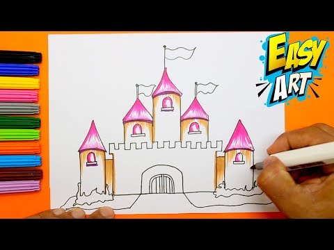 Como dibujar un Castillo de princesas, dibujos de Un Castillo De Princesas, como dibujar Un Castillo De Princesas paso a paso