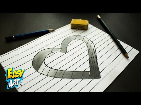 Como dibujar un corazón en 3D para San Valentín, dibujos de Un Corazón En 3D Para San Valentín, como dibujar Un Corazón En 3D Para San Valentín paso a paso