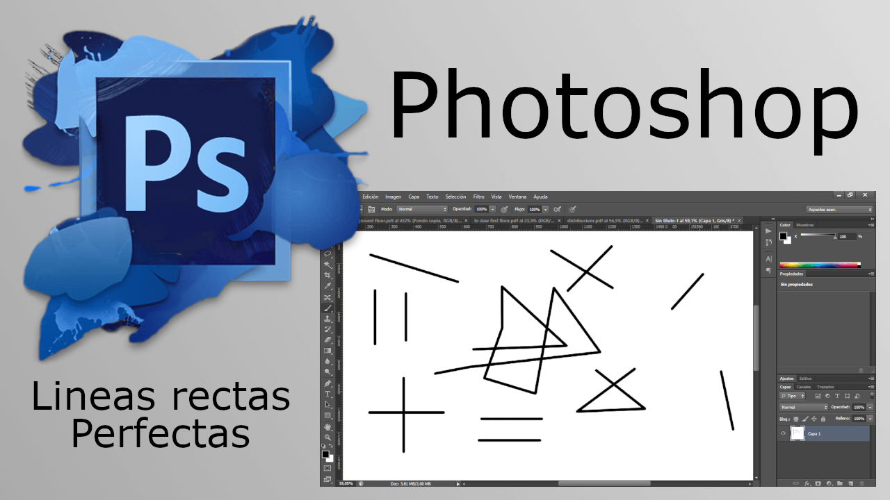 Como dibujar líneas rectas perfectas en Photoshop, dibujos de Lineas En Photoshop, como dibujar Lineas En Photoshop paso a paso