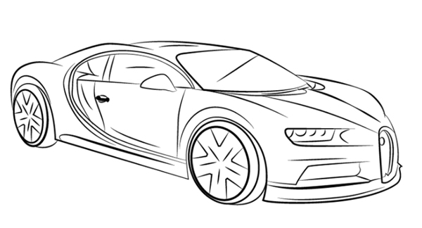 Dibujos de coches - Aprende cómo dibujar un coche Bugatti, dibujos de Coches Deportivos, como dibujar Coches Deportivos paso a paso