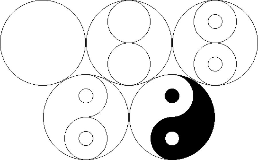 Steps to yin yang  Como dibujar mandalas  Dibujos sencillos  Dibujos  fáciles, dibujos de Yin Yang, como dibujar Yin Yang paso a paso