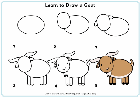 Niños  aprender a dibujar animales  Aprender a dibujar animales  Dibujos  para niños  Dibujos, dibujos de Cabritos, como dibujar Cabritos paso a paso