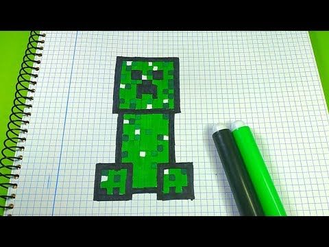 Como Dibujar un CREEPER de MINECRAFT  Pixel Art  Creeper de minecraft   Arte píxeles minecraft  Creeper, dibujos de Un Creeper, como dibujar Un Creeper paso a paso