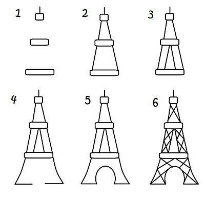 La Torre Eiffel  Dibujos para principiantes  Dibujos fáciles  Como hacer  dibujos, dibujos de La Torre Eiffel, como dibujar La Torre Eiffel paso a paso