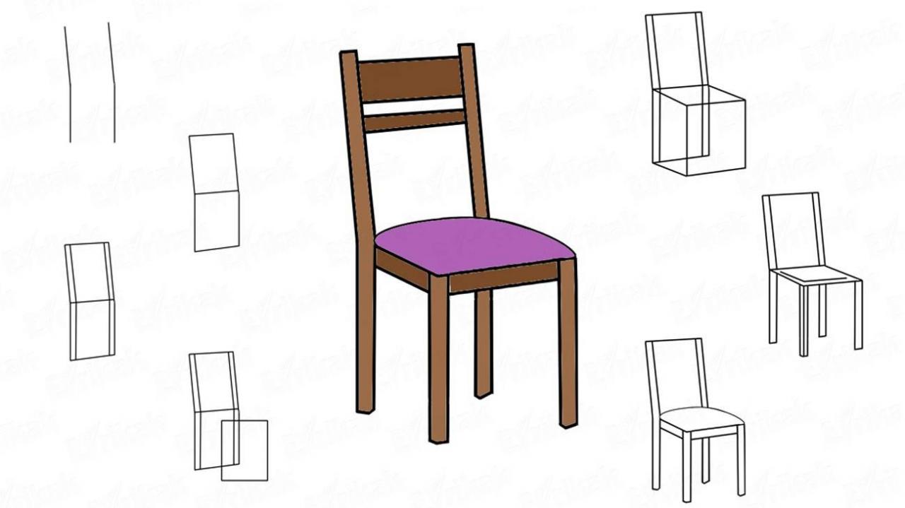 Cómo dibujar una silla de madera paso a paso, dibujos de Una Silla, como dibujar Una Silla paso a paso