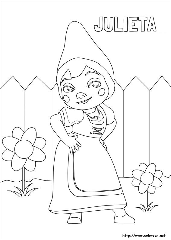 Dibujos para colorear de Gnomeo y Julieta, dibujos de Gnomeo Julieta, como dibujar Gnomeo Julieta paso a paso
