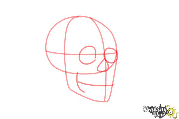 Cómo dibujar una calavera paso a paso - Paso 3 Cómo dibujar una calavera paso a paso - Paso 3