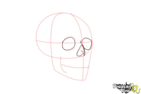 Cómo dibujar una calavera paso a paso - Paso 4 Cómo dibujar una calavera paso a paso - Paso 4