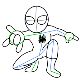 Cómo dibujar Spiderman - completa las líneas