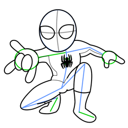 Cómo dibujar Spiderman - comienza con los detalles