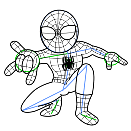 Cómo dibujar Spiderman: completa el diseño web