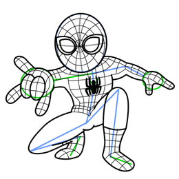Cómo dibujar Spiderman - detalles finales