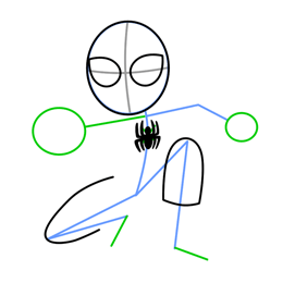 Cómo dibujar Spiderman - dibuja las piernas