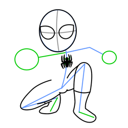 Cómo dibujar Spiderman: completa la parte inferior del cuerpo