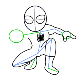Cómo dibujar Spiderman - dibuja el brazo izquierdo