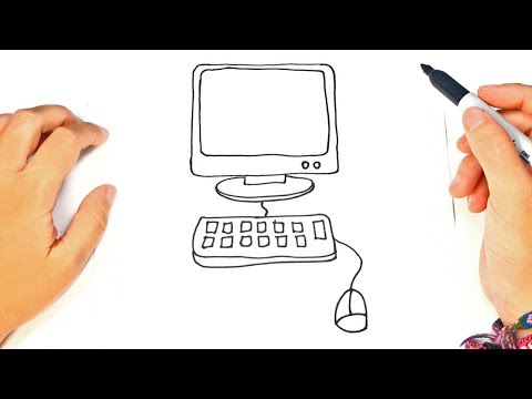 Cómo dibujar una Computadora paso a paso  Dibujo fácil de PC - YouTube, dibujos de Un Ordenador, como dibujar Un Ordenador paso a paso