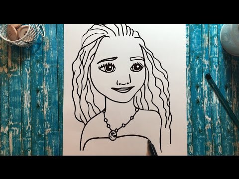 How to Draw Moana  Cómo Dibujar a Vaiana Paso a Paso, dibujos de Vaiana, como dibujar Vaiana paso a paso