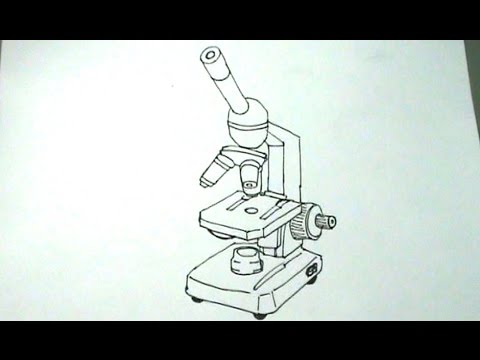 Cómo dibujar un microscopio óptico paso a paso, dibujos de Un Microscopio, como dibujar Un Microscopio paso a paso