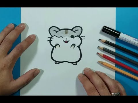 Como dibujar un hamster paso a paso 4  How to draw a hamster 4, dibujos de Un Hámster, como dibujar Un Hámster paso a paso