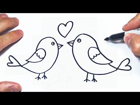Cómo dibujar unos Pajaros Enamorados Paso a Paso - YouTube, dibujos de Unos Pajaritos Enamorados, como dibujar Unos Pajaritos Enamorados paso a paso