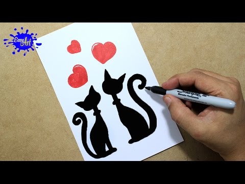 Como Dibujar una CARTA de AMOR Facil GATITOS ❤️( HOW to DRAW a LOVE Letter)  Dibujar Gatos enamorados, dibujos de Unos Gatitos Enamorados Para San Valentín, como dibujar Unos Gatitos Enamorados Para San Valentín paso a paso