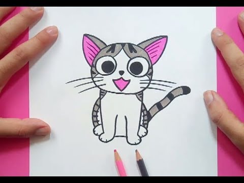 Como dibujar un gato paso a paso 30  How to draw a cat 30, dibujos de Un Gatito, como dibujar Un Gatito paso a paso