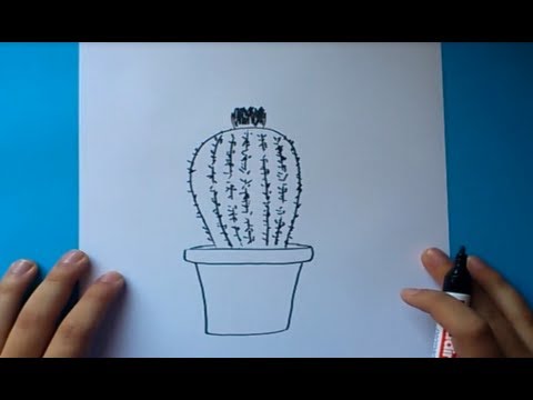 Como dibujar un cactus paso a paso 2  How to draw a cactus 2, dibujos de Un Cactus, como dibujar Un Cactus paso a paso