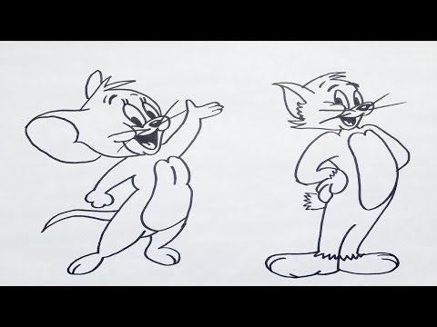 Como dibujar a tom y jerry paso a paso  how to draw tom and jerry - YouTube, dibujos de Tom Y Jerry, como dibujar Tom Y Jerry paso a paso