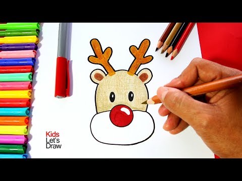 Cómo dibujar al RENO de Navidad (paso a paso) fácil  How to Draw Rudolph  the Red Nosed Reindeer - YouTube, dibujos de Rudolph, como dibujar Rudolph paso a paso