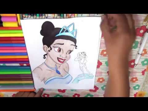 Dibujando a Tiana  La Princesa y el Sapo (Princesas de Disney), dibujos de Princesa Sapo, como dibujar Princesa Sapo paso a paso