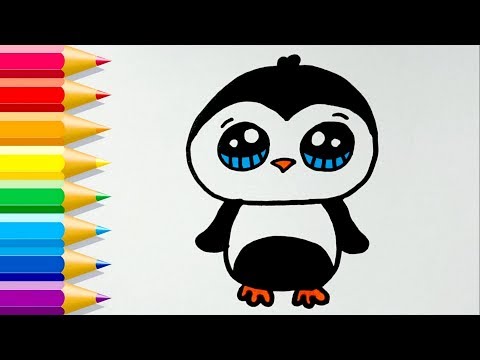 Cómo dibujar un PINGÜINO Kawaii 💙 How to Draw a Cute Penguin Easy - YouTube, dibujos de Pinguino Kawaii, como dibujar Pinguino Kawaii paso a paso