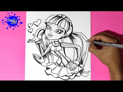 Como Dibujar una Moster high - Como Dibujar a Draculaura 1 - How to draw  draculaura, dibujos de Monster High, como dibujar Monster High paso a paso