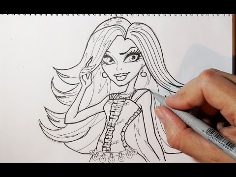 Cómo dibujar a Spectra de Monster High paso a paso, dibujos de Monster High, como dibujar Monster High paso a paso