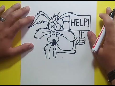Como dibujar a Coyote paso a paso - Looney Tunes  How to draw Coyote -  Looney Tunes, dibujos de Looney Tunes, como dibujar Looney Tunes paso a paso